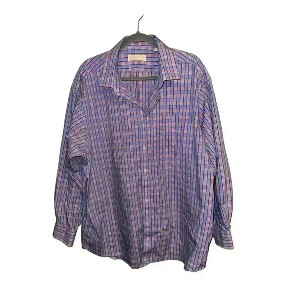 Michael Kors plaid button down dress shirt - Big & Tall 34/35 - Picture 1 of 5